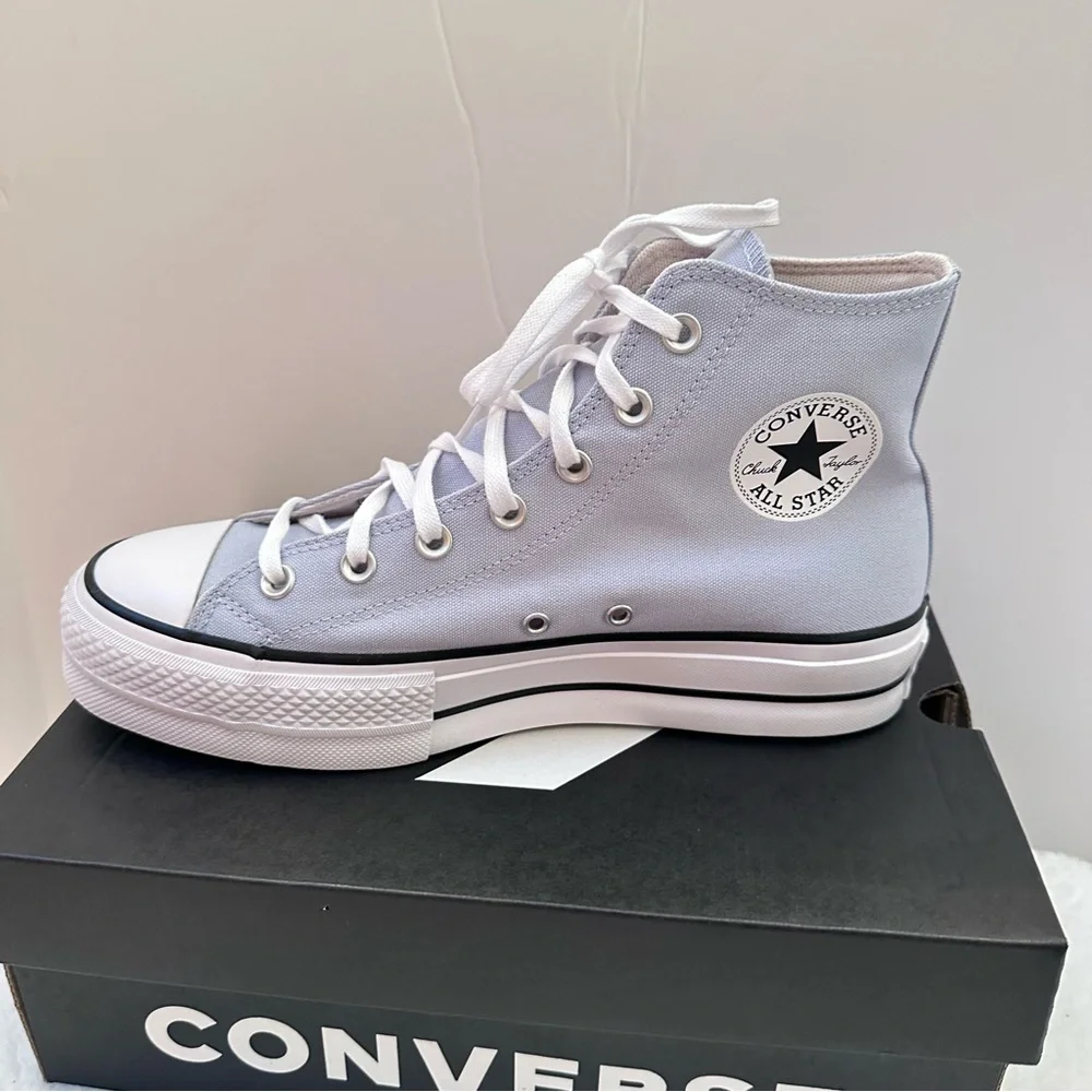 Converse Platform High-Top Sneakers in Light blue and White - Picture 2 of 8